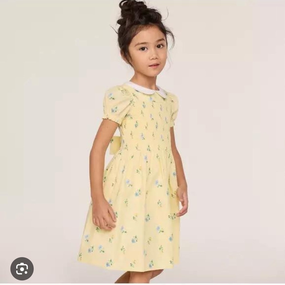 Janie and Jack Yellow Dress with Blue Floral Accents